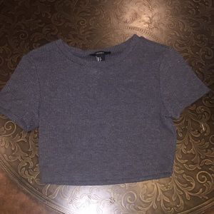 Grey Ribbed Forever 21 Crop Top